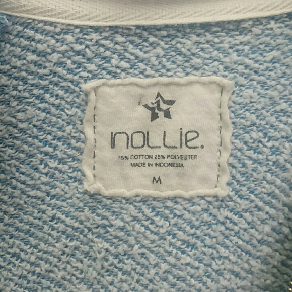 Nollie Blue Hooded zip up sweatshirt size medium - Picture 3 of 5